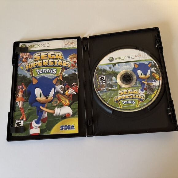 Sega Superstars Tennis w/Booklet-Microsoft Xbox 360 Live-Black Case-Scratches - Picture 1 of 11